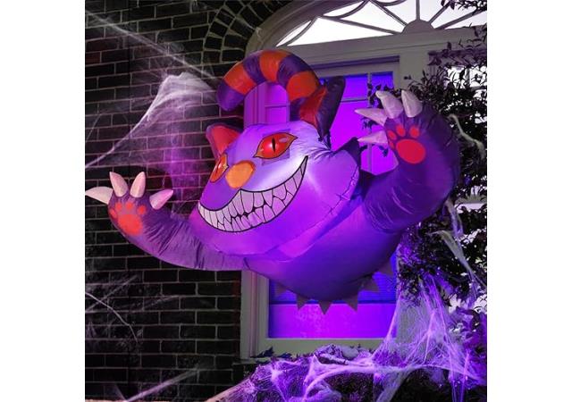 Spooky Blow-up Inflatable Ghost Decor with Build-in LED Fire Flame Lights