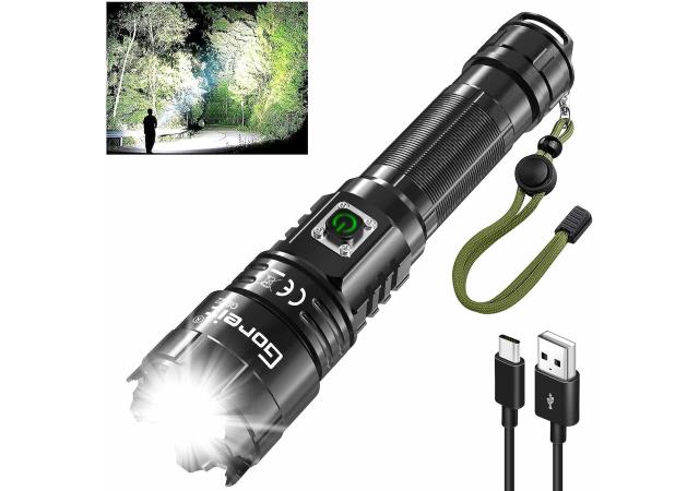 Goreit Flashlight LED Torch Rechargeable USB 15000 Lumens