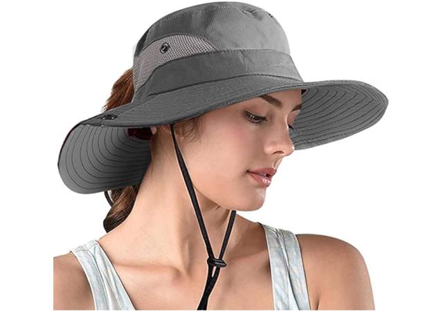 AutoWT Sun Hat for Women, UPF 50+ UV Protection with ponytail hole