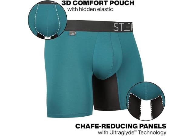 STEP ONE Men's Bamboo Boxer Brief - Breathable Anti-Chafing Underwear for Men